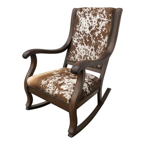 Explore trendy, cozy and portable cowhide chair at amazing prices on alibaba. 1930s Vintage Natural Cowhide Rocking Chair | Chairish