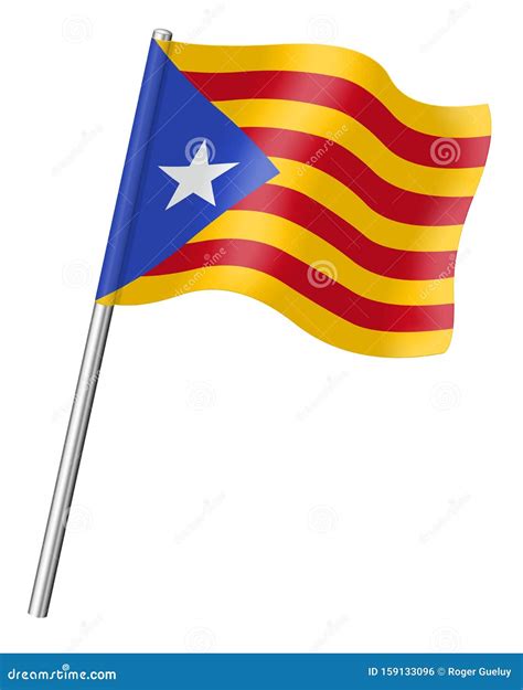 Flags Of Catalonia In 3d Isolated On White Background Stock