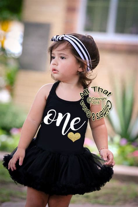 Cute 1st Birthday Dresses Black And White One Glitter Black First