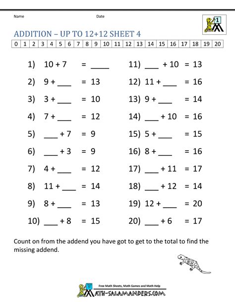 Printable Math Sheets For St Grade