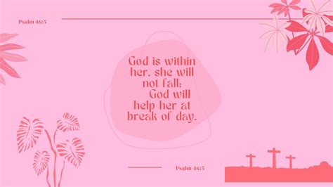 Pink flower Bible verse Psalms 46:5 Christian Desktop Wallpaper ...