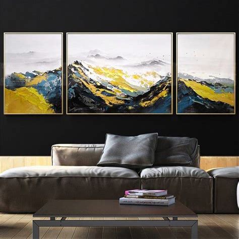 3 Pieces Framed Abstract Painting Canvas Wall Art For Living Room Wall