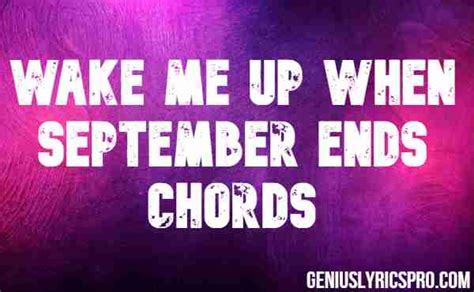 Wake Me Up When September Ends Chords Green Day Genius Lyrics Pro
