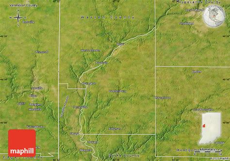 Satellite Map Of Fountain County