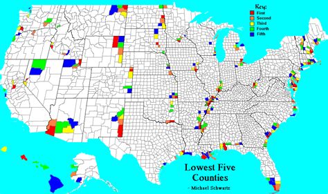 County Highpoint Low Five Map