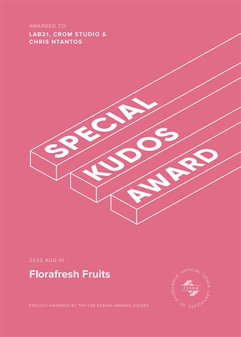 Css Design Awards Special Kudos Award For Florafresh Fruits Website