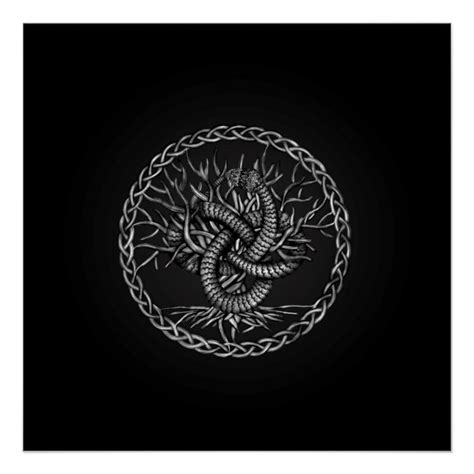 Ouroboros Celtic Knot With Tree Of Life Poster Zazzle