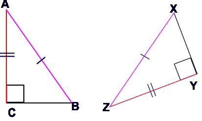 The length of the hypotenuse of a right triangle can be found using the pythagorean theorem, which states that the square of the length of the hypotenuse equals the sum of the squares of the. The Hypotenuse Leg Theorem for proving congruent triangles only works for right triangles, so ...