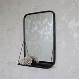 Black Framed Mirror With Shelf Images