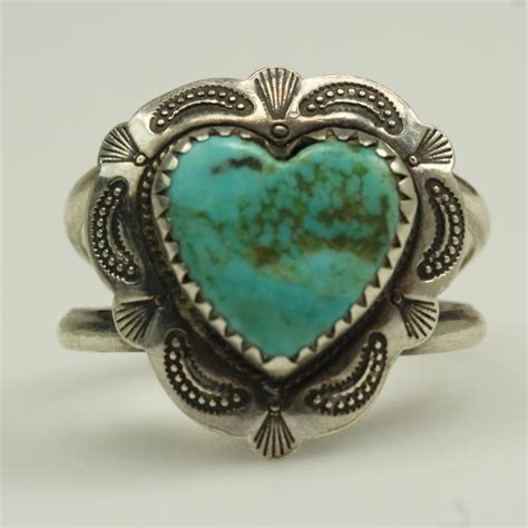 Sterling Silver G Qt Heart Shaped Turquoise Ring Property Room