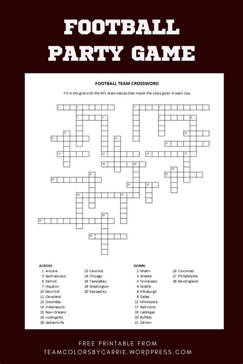 How To Add Some Fun To Your Football Party With A Free Crossword In