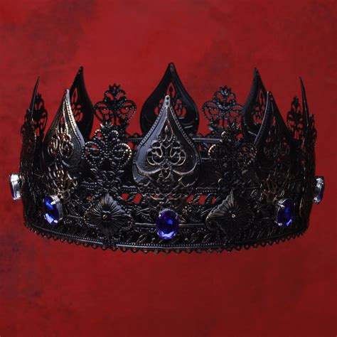 The Black Crown King Crown Gothic Crown King Crown Spiked Etsy