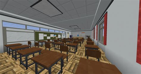 I Made The Ddlc Classroom In Minecraft Using The Chisel And Bits Mod