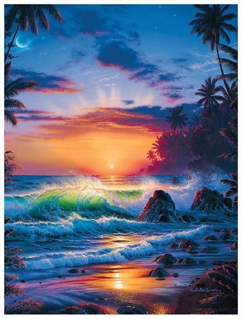 Christian Lassen Sunrise Painting Seascape Paintings Surf Art