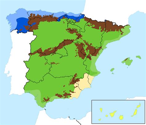 Geografía 2º Bachillerato Llanes Mapa Con Climas De EspaÑa