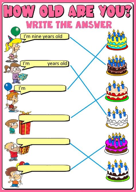 How Old Are You Interactive Worksheet English Worksheets For