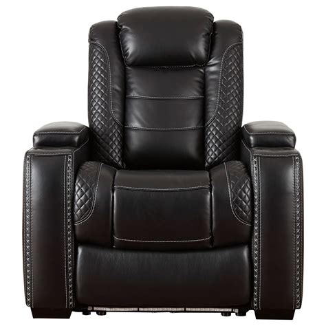 186204827 Faux Leather Power Recliner With Adjustable Headrest