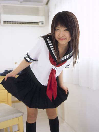 Yoshiko Suenaga Japanese Cute Idol Sexy Japanese School Girl Uniform Fashion Photo Shoot In Bed
