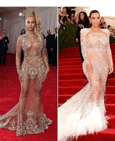 beyoncé vs kim kardashian sheer dress showdown at met gala sheer dress dresses kim dress