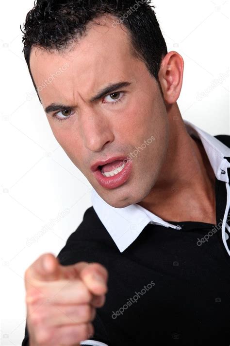 An Angry Man Pointing His Finger — Stock Photo © Photography33 11637056