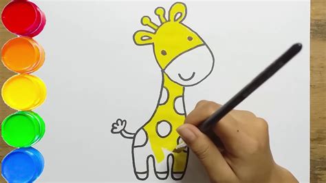 Cara Mudah Menggambar Dan Mewarnai Jerapah Untuk Anak Paud Tk Dan Sd