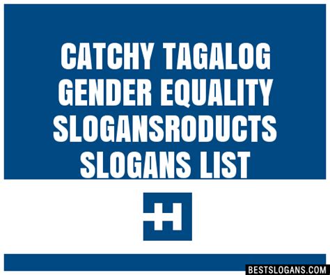 Catchy Tagalog Gender Equality Roducts Slogans Generator