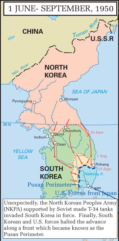Map Of The Korean War 1950 1953 Insets
