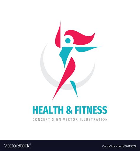 Health Fitness Concept Business Logo Design Vector Image
