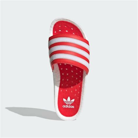 Adidas Adilette Boost Slides Sandals Flip Flop Red White H01951 Mens