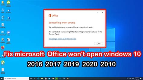Microsoft Word Not Opening Windows 10 Youtube