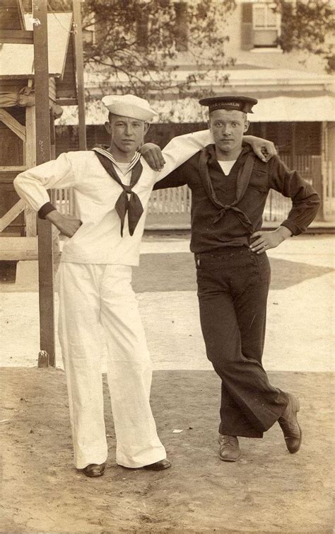 Two Sailors Portsmouth Va Circa 1910 Vintage Sailor Sailor