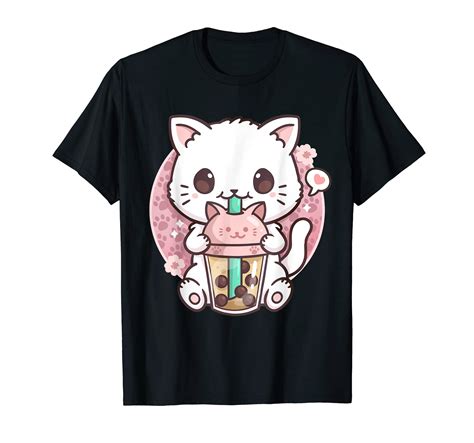 Buy Kawaii Anime Shirtsboba Cat Boba Tea Bubble Tea Kawaii Anime Cat