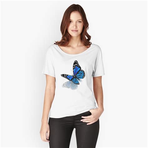 Blue Butterfly T Shirt By Comtessek Redbubble