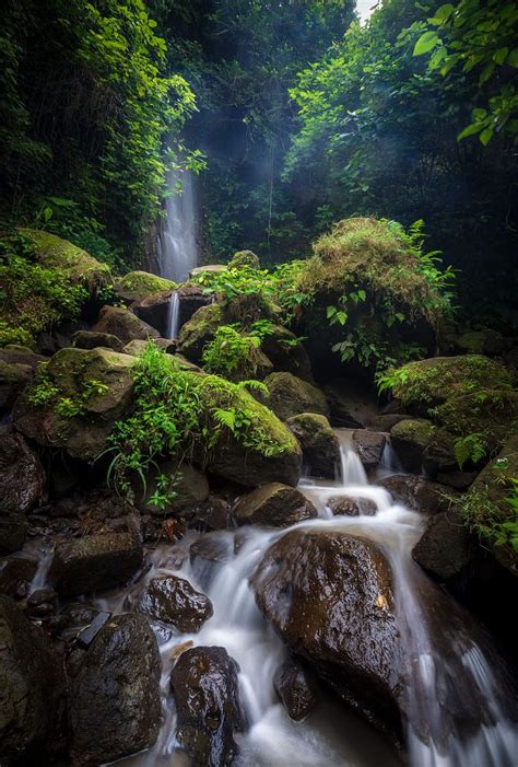 Tegenungan Cascades Bali Indonesia Scenery Landscape