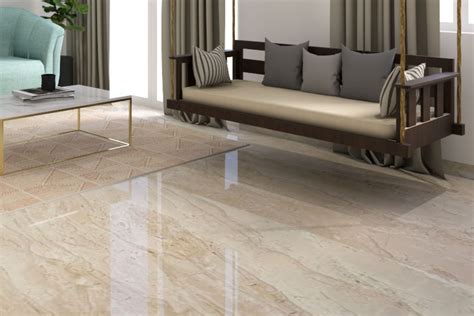 Glossy Floor Tiles Design For Living Rooms Livspace