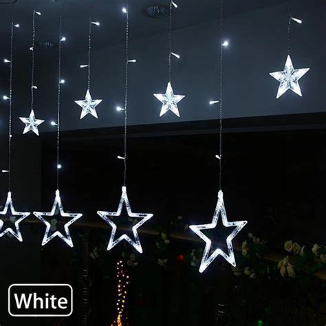 EEEkit Window Curtain Lights, Indoor Outdoor Decoration 12 Stars 138 LED Fairy Strip Lights for ...