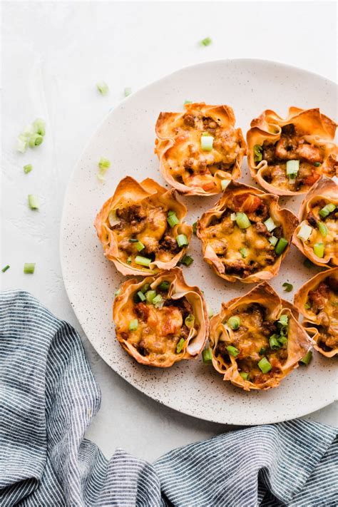 Easy Taco Cups With Wonton Wrappers Fashion Blog