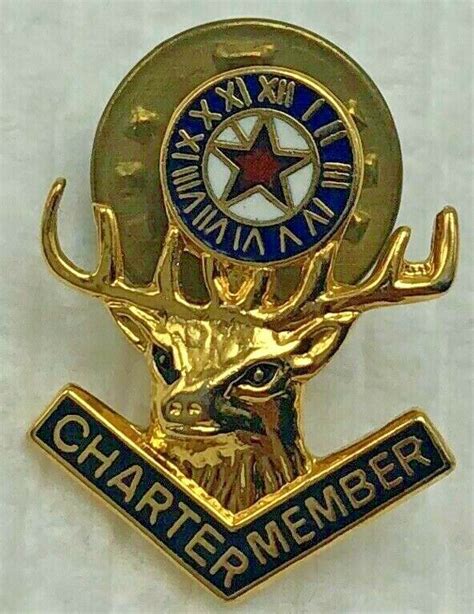 Vintage Elks Lodge Bpoe Charter Member Fraternal Lapel Pin Tie Tack