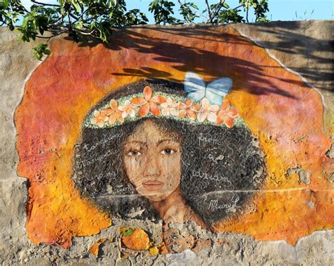 Colorful Street Art Graffiti Mural Of African Black Woman Editorial