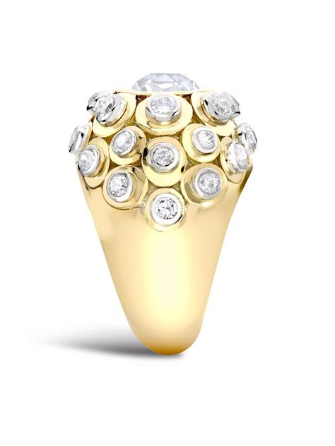 Cartier Pre Owned 18kt Yellow Gold Retro Paris Diamond Bombé Ring