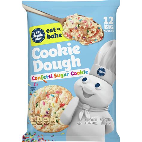Place 2 inches apart on ungreased cookie sheet. Pillsbury Confetti Sugar Cookie Cookie Dough 12 ea - Walmart.com - Walmart.com
