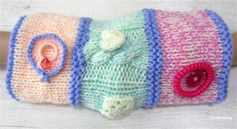 Knitted Twiddle Muff Sensory Glove For Restless By Chalkstring Pastel Colors Colours Knitted