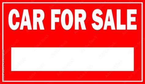 Car For Sale Sign Vector Stock Vector Adobe Stock