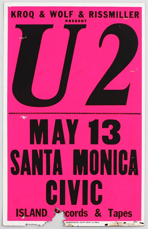 Lot Detail U2 Early Rare Original Concert Poster