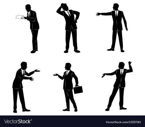 Six Businessmen Set Royalty Free Vector Image Vectorstock