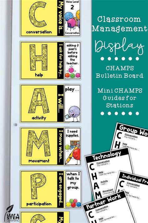 Champs Classroom Management Posters For Back To School Champs