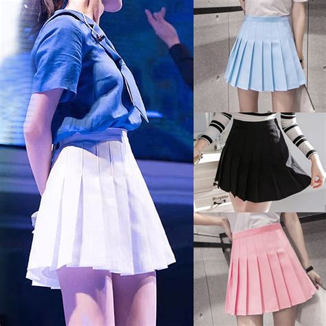2019 New Arrival Young Pleated High Waist Mini Skirts Summer Sweet