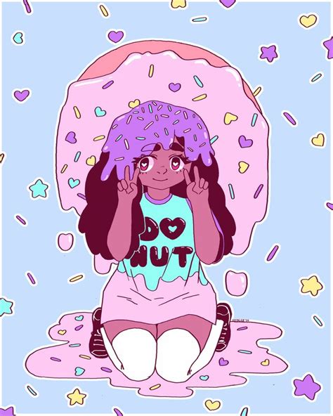 Donut Girl By Feebler On Deviantart ღ Donut Art Kawaii Art Pastel Art