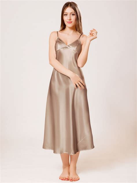 Elegant Mulberry Silk Nightgown Night Gown Silk Night Dress Long