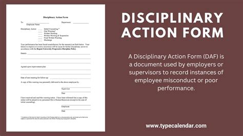 Free Printable Disciplinary Action Form Templates Word PDF